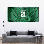 Custom Basketball New Zealand Tapestry Green Maori Ta Moko Indigenous - Aussie Hoodie