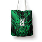 Custom Basketball New Zealand Tote Bag Green Maori Ta Moko Indigenous - Aussie Hoodie