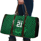 Custom Basketball New Zealand Travel Bag Green Maori Ta Moko Indigenous - Aussie Hoodie