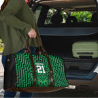 Custom Basketball New Zealand Travel Bag Green Maori Ta Moko Indigenous - Aussie Hoodie