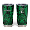 Custom Basketball New Zealand Tumbler Cup Green Maori Ta Moko Indigenous - Aussie Hoodie