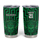 Custom Basketball New Zealand Tumbler Cup Green Maori Ta Moko Indigenous - Aussie Hoodie