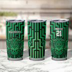 Custom Basketball New Zealand Tumbler Cup Green Maori Ta Moko Indigenous - Aussie Hoodie