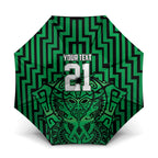 Custom Basketball New Zealand Umbrella Green Maori Ta Moko Indigenous - Aussie Hoodie