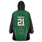 Custom Basketball New Zealand Wearable Blanket Hoodie Green Maori Ta Moko Indigenous - Aussie Hoodie