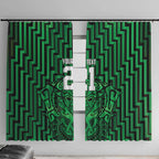 Custom Basketball New Zealand Window Curtain Green Maori Ta Moko Indigenous - Aussie Hoodie
