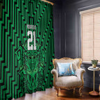 Custom Basketball New Zealand Window Curtain Green Maori Ta Moko Indigenous - Aussie Hoodie