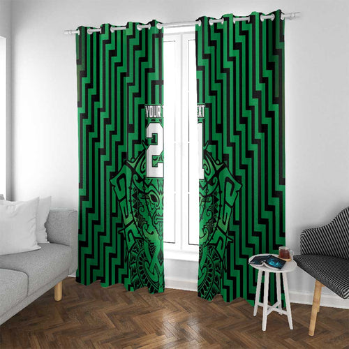 Custom Basketball New Zealand Window Curtain Green Maori Ta Moko Indigenous - Aussie Hoodie