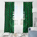 Custom Basketball New Zealand Window Curtain Green Maori Ta Moko Indigenous - Aussie Hoodie