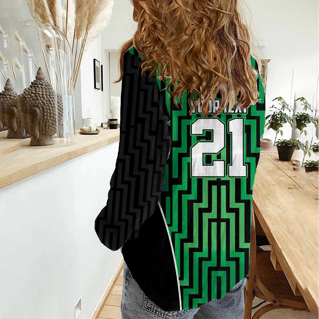 Custom Basketball New Zealand Women Casual Shirt Green Maori Ta Moko Indigenous - Aussie Hoodie