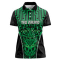 Custom Basketball New Zealand Women Polo Shirt Green Maori Ta Moko Indigenous - Aussie Hoodie