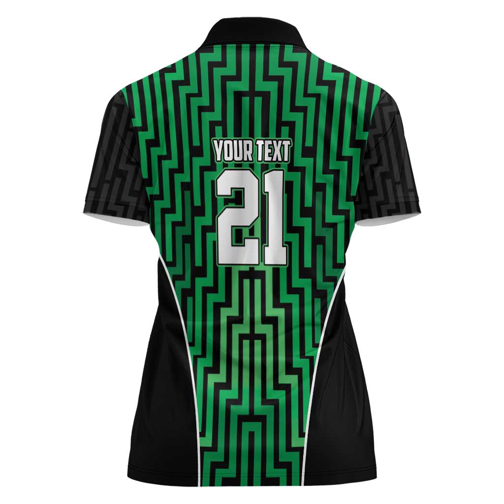 Custom Basketball New Zealand Women Polo Shirt Green Maori Ta Moko Indigenous - Aussie Hoodie