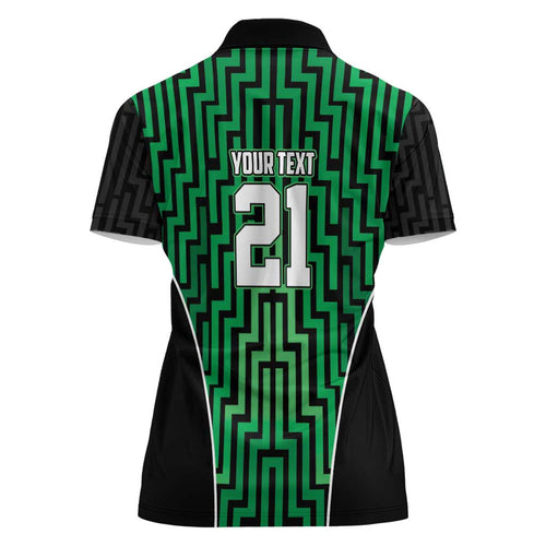 Custom Basketball New Zealand Women Polo Shirt Green Maori Ta Moko Indigenous - Aussie Hoodie