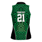 Custom Basketball New Zealand Women Sleeveless Polo Shirt Green Maori Ta Moko Indigenous - Aussie Hoodie
