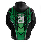 Custom Basketball New Zealand Zip Hoodie Green Maori Ta Moko Indigenous - Aussie Hoodie