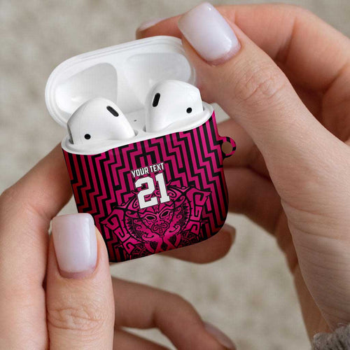 Custom Basketball New Zealand AirPods Case Pink Maori Ta Moko Indigenous - Aussie Hoodie
