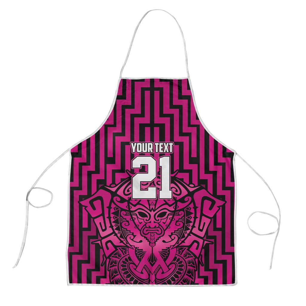 Custom Basketball New Zealand Apron Pink Maori Ta Moko Indigenous - Aussie Hoodie