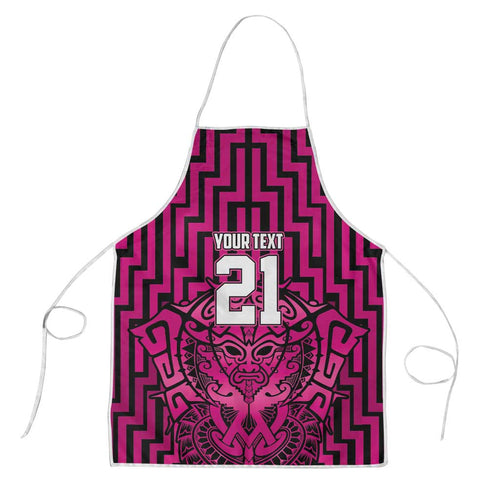 Custom Basketball New Zealand Apron Pink Maori Ta Moko Indigenous - Aussie Hoodie