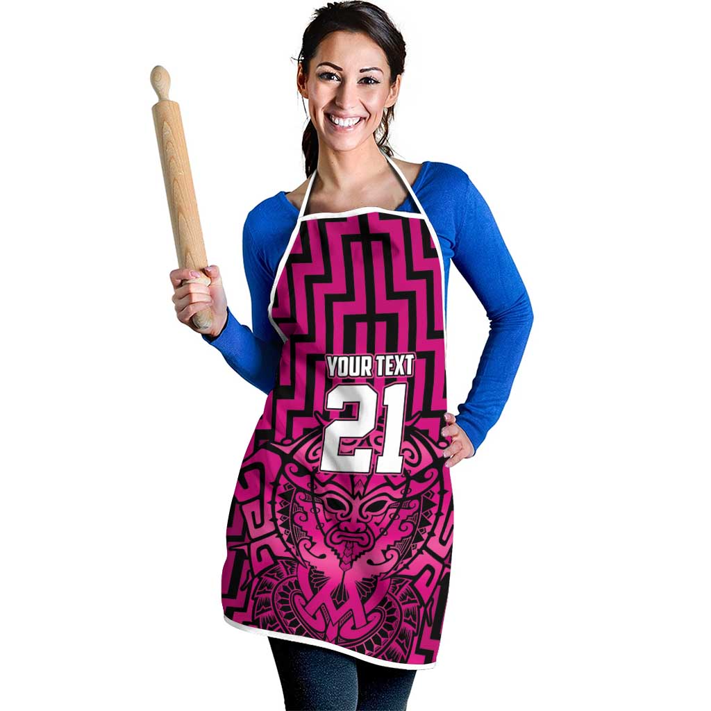 Custom Basketball New Zealand Apron Pink Maori Ta Moko Indigenous - Aussie Hoodie
