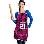 Custom Basketball New Zealand Apron Pink Maori Ta Moko Indigenous - Aussie Hoodie