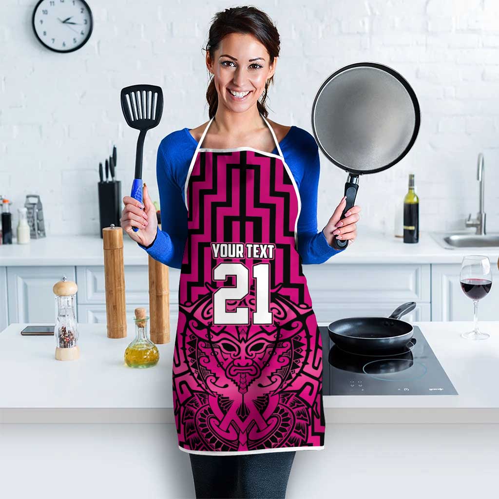 Custom Basketball New Zealand Apron Pink Maori Ta Moko Indigenous - Aussie Hoodie
