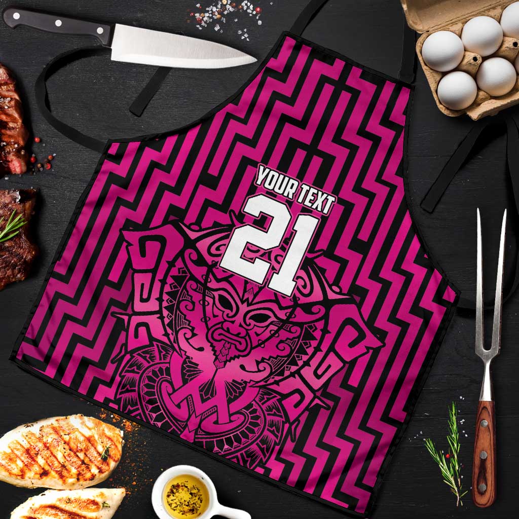 Custom Basketball New Zealand Apron Pink Maori Ta Moko Indigenous - Aussie Hoodie