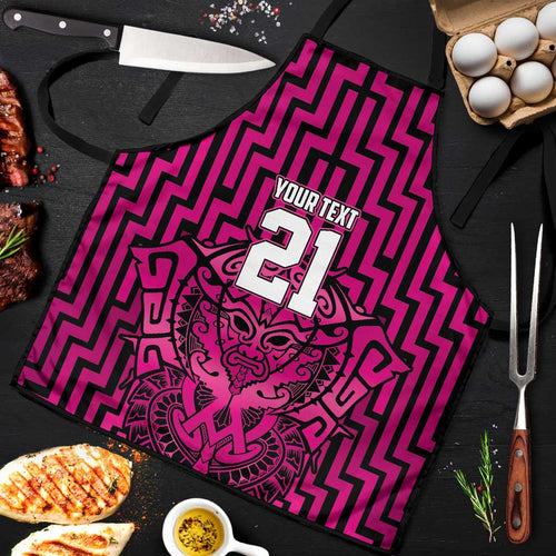 Custom Basketball New Zealand Apron Pink Maori Ta Moko Indigenous - Aussie Hoodie