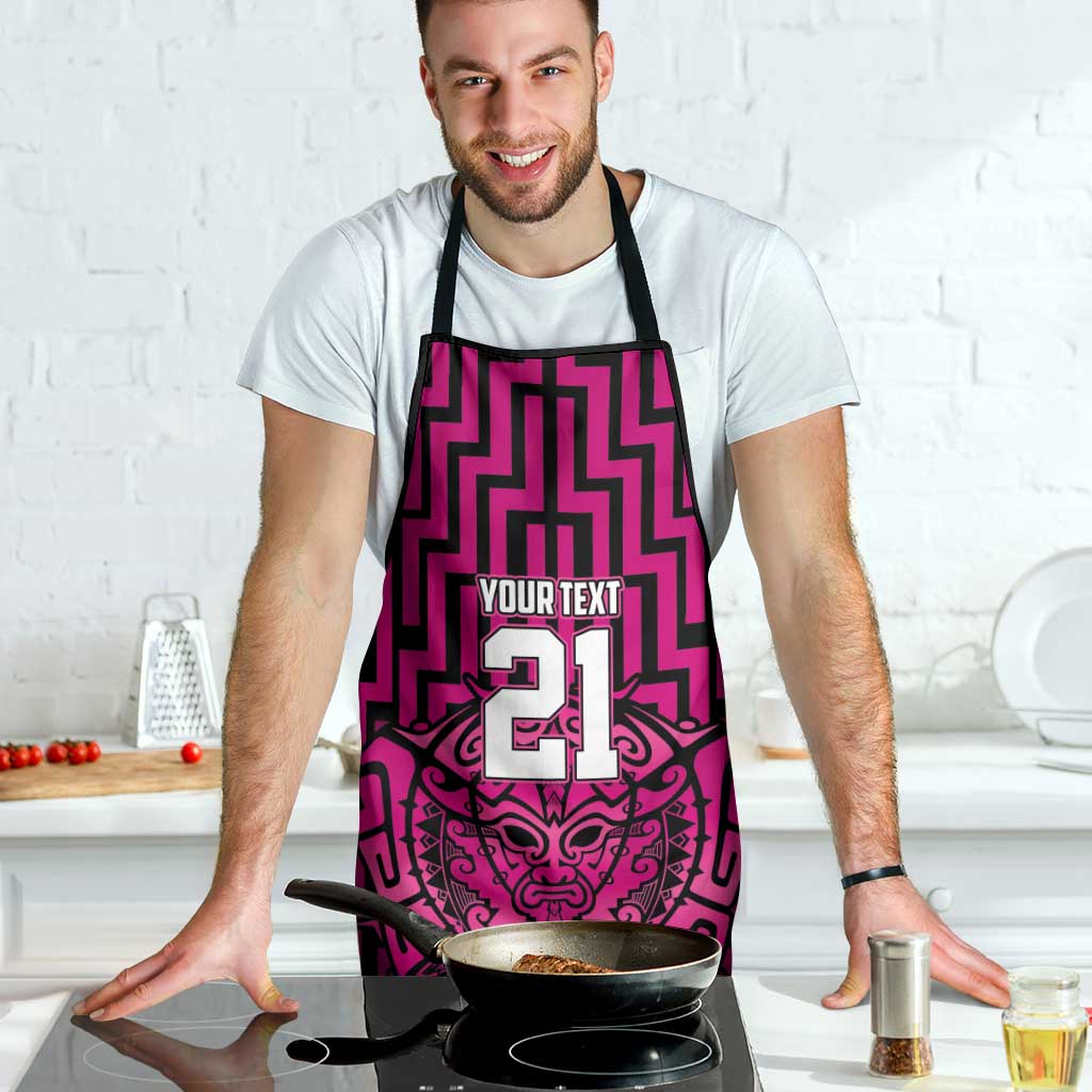 Custom Basketball New Zealand Apron Pink Maori Ta Moko Indigenous - Aussie Hoodie