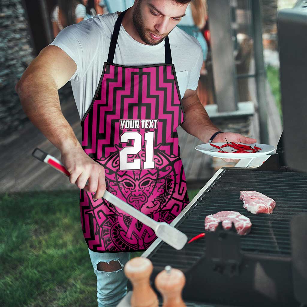 Custom Basketball New Zealand Apron Pink Maori Ta Moko Indigenous - Aussie Hoodie