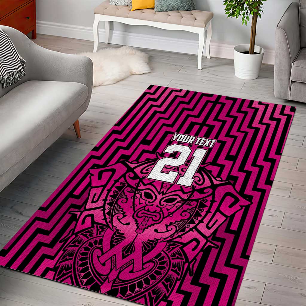 Custom Basketball New Zealand Area Rug Pink Maori Ta Moko Indigenous - Aussie Hoodie