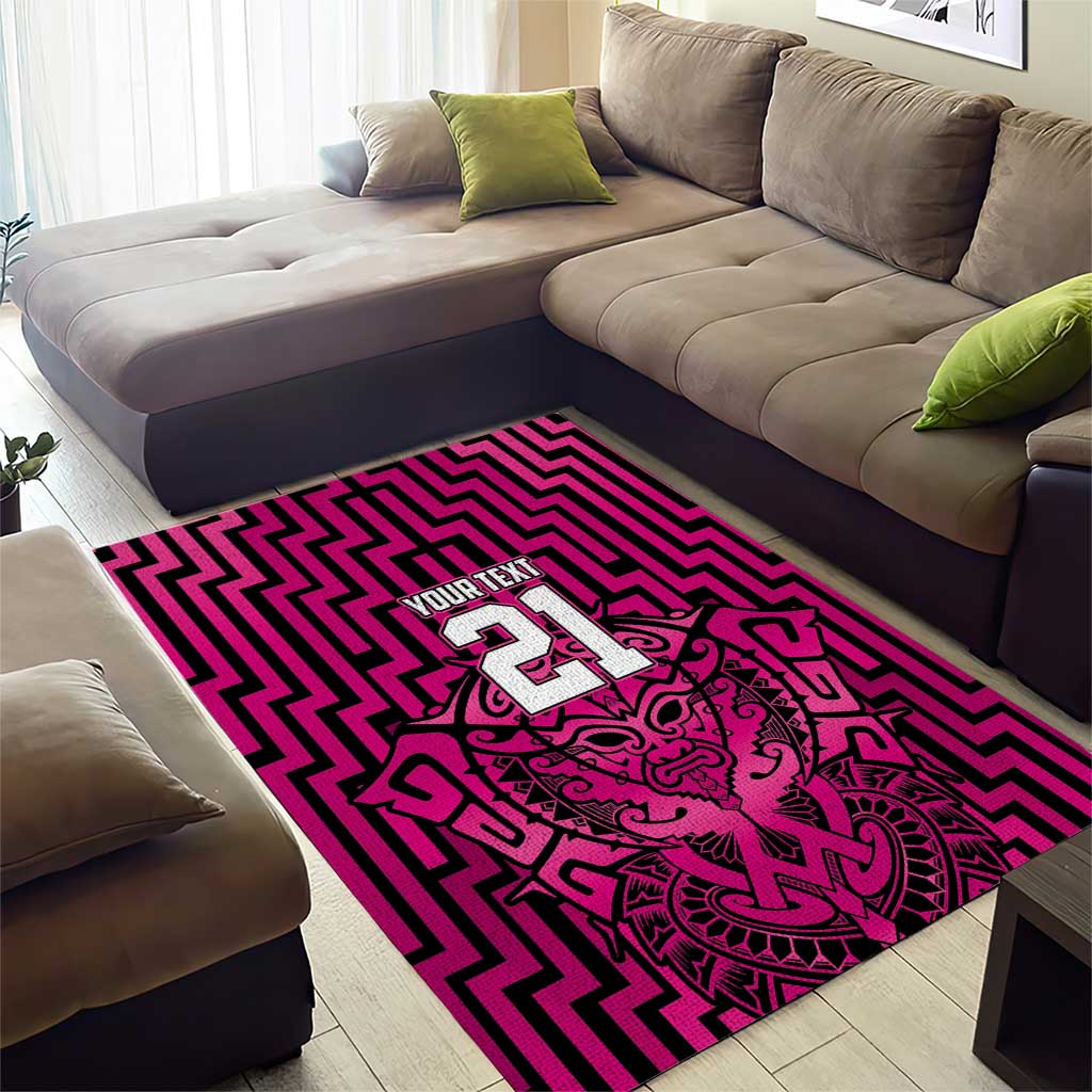Custom Basketball New Zealand Area Rug Pink Maori Ta Moko Indigenous - Aussie Hoodie