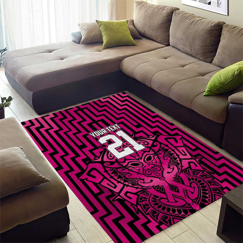Custom Basketball New Zealand Area Rug Pink Maori Ta Moko Indigenous - Aussie Hoodie