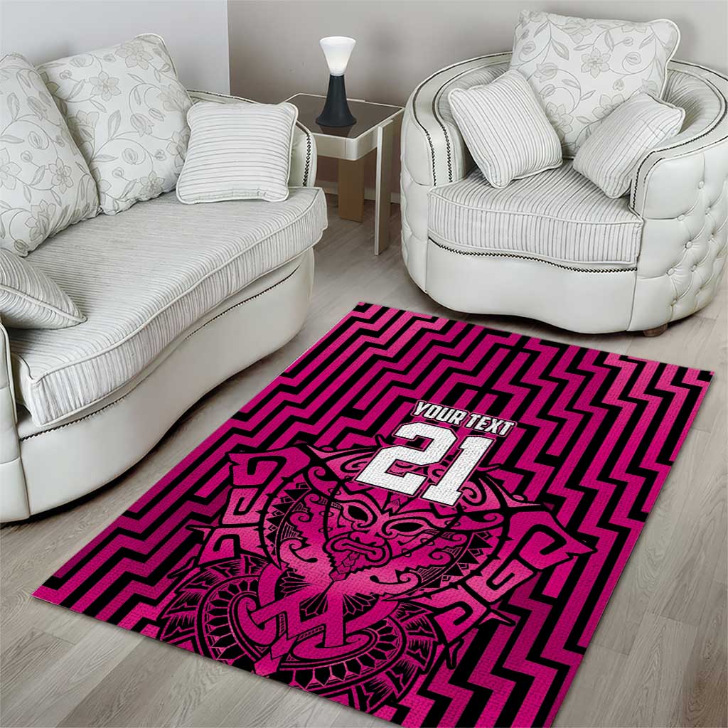 Custom Basketball New Zealand Area Rug Pink Maori Ta Moko Indigenous - Aussie Hoodie
