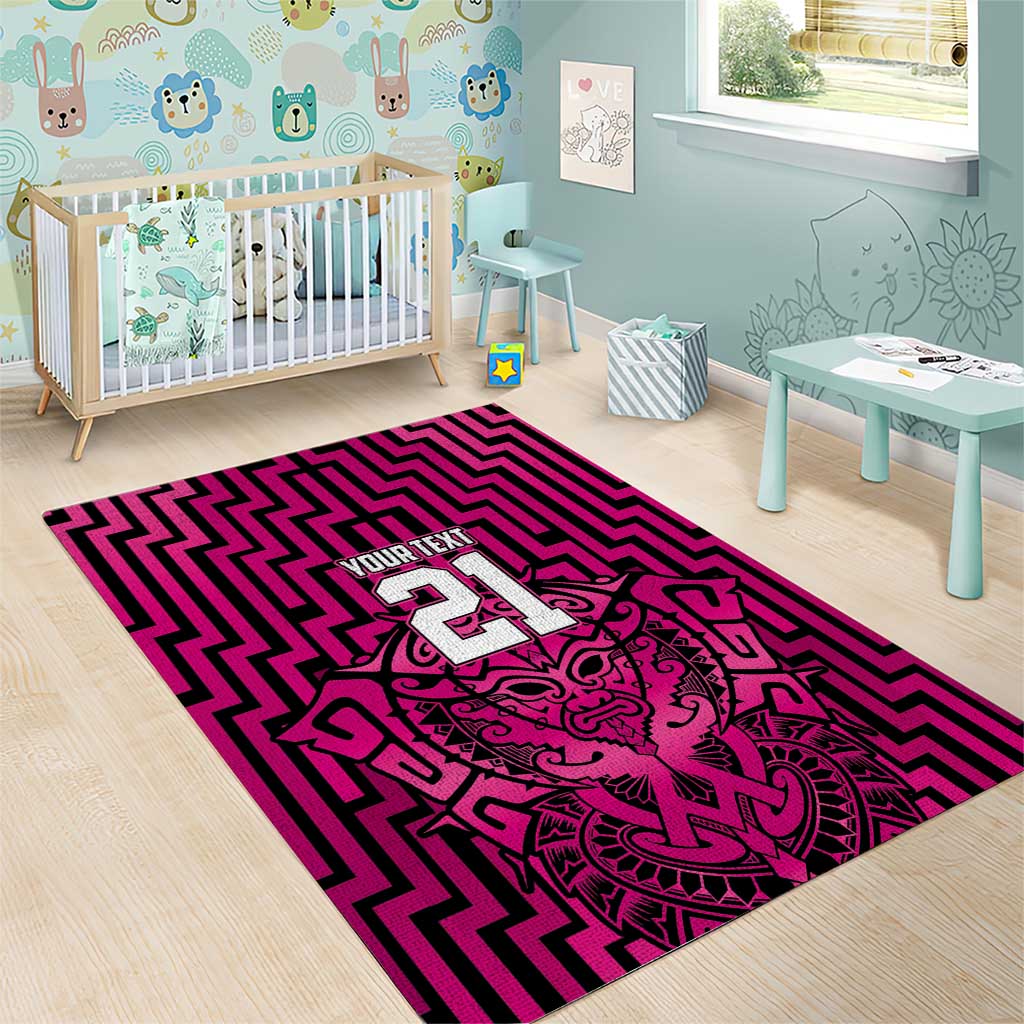 Custom Basketball New Zealand Area Rug Pink Maori Ta Moko Indigenous - Aussie Hoodie