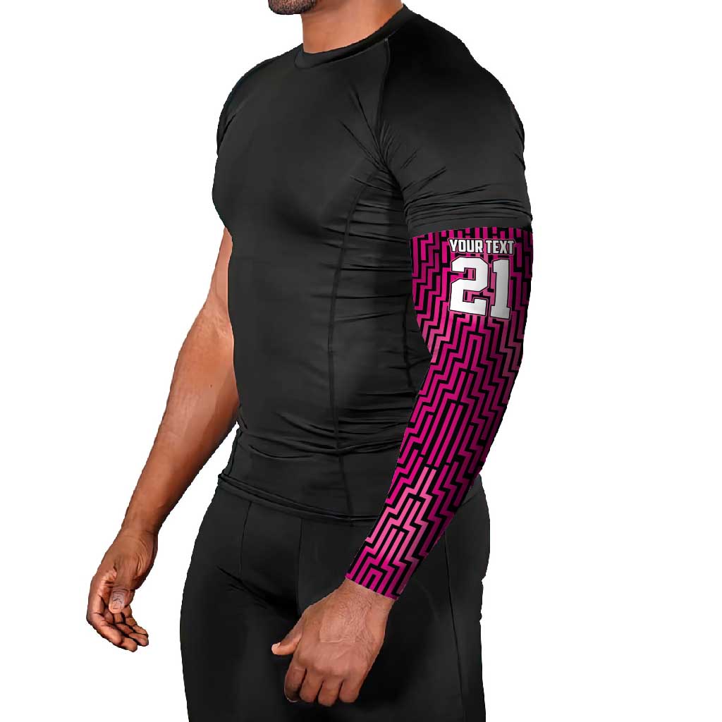 Custom Basketball New Zealand Arm Sleeves Pink Maori Ta Moko Indigenous - Aussie Hoodie