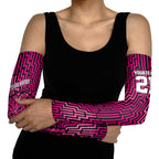 Custom Basketball New Zealand Arm Sleeves Pink Maori Ta Moko Indigenous - Aussie Hoodie