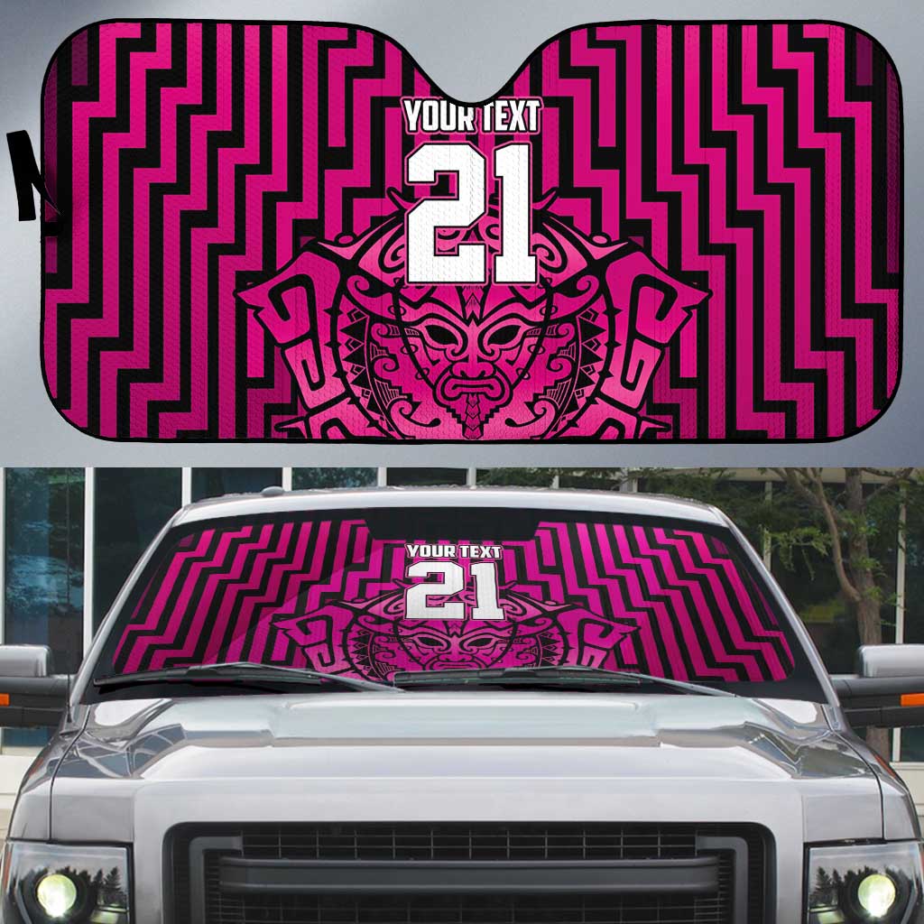 Custom Basketball New Zealand Auto Sun Shade Pink Maori Ta Moko Indigenous - Aussie Hoodie