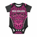 Custom Basketball New Zealand Baby Onesie Pink Maori Ta Moko Indigenous