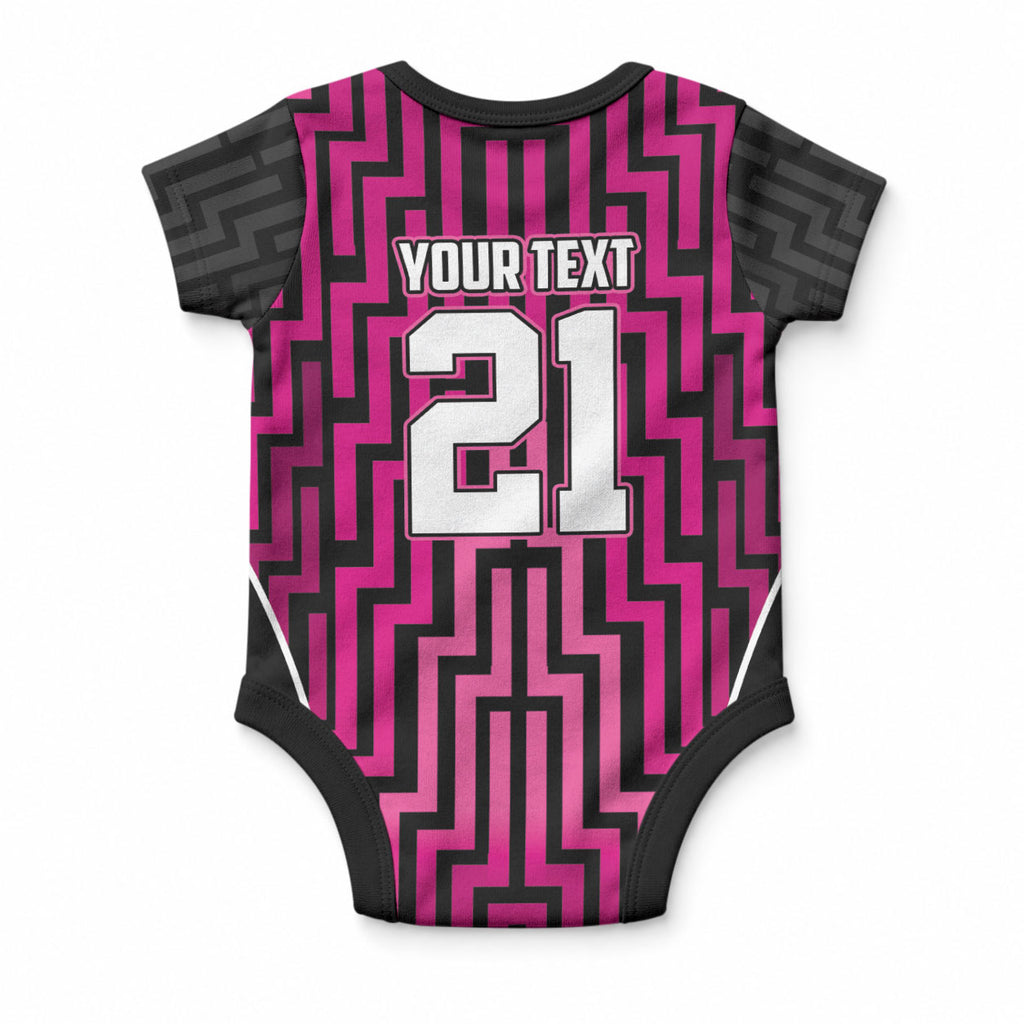 Custom Basketball New Zealand Baby Onesie Pink Maori Ta Moko Indigenous