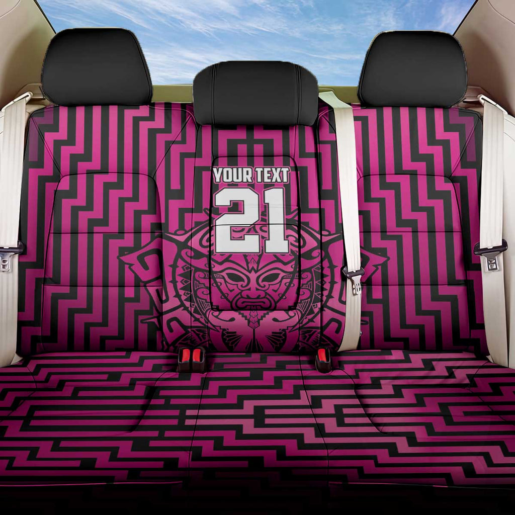 Custom Basketball New Zealand Back Car Seat Cover Pink Maori Ta Moko Indigenous - Aussie Hoodie