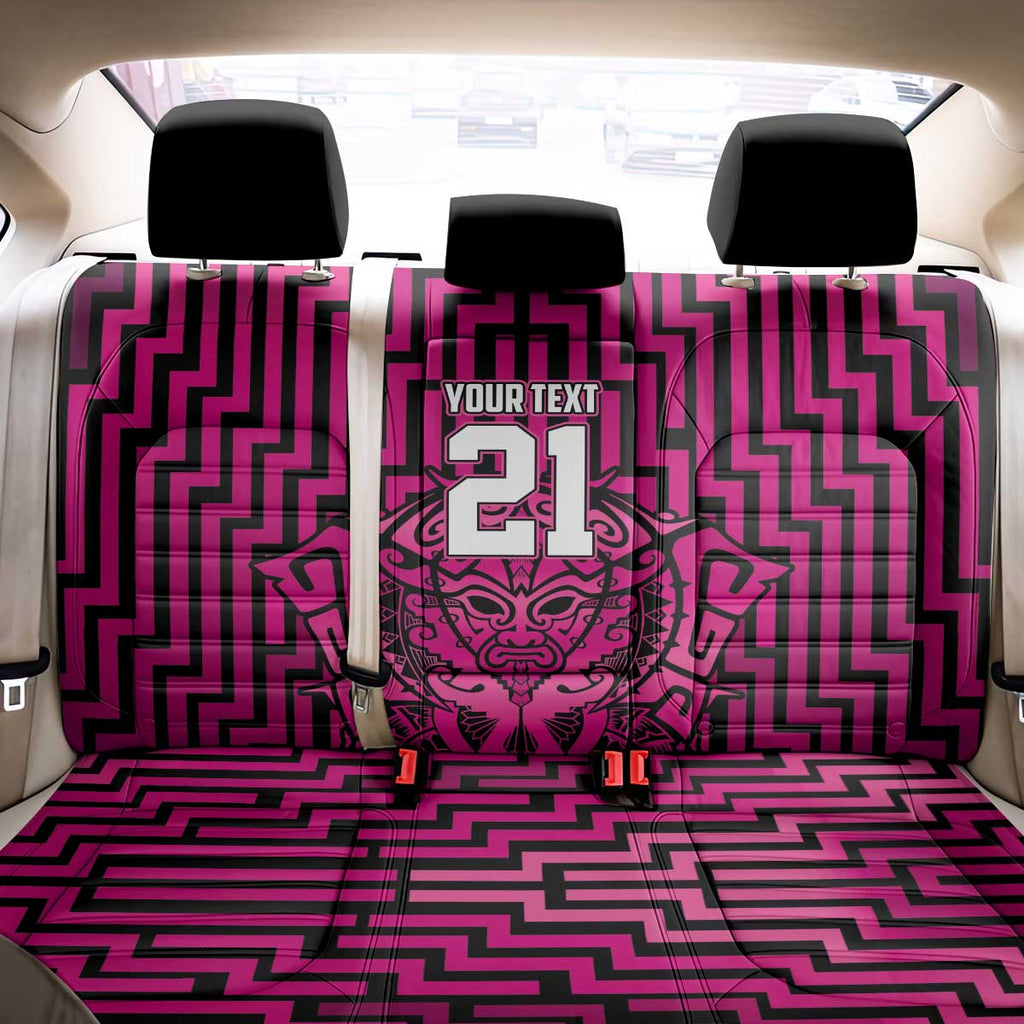 Custom Basketball New Zealand Back Car Seat Cover Pink Maori Ta Moko Indigenous - Aussie Hoodie