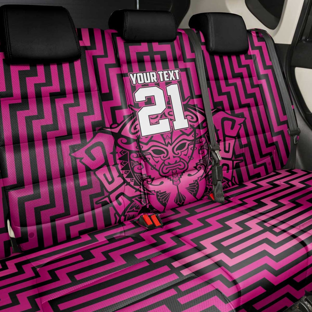 Custom Basketball New Zealand Back Car Seat Cover Pink Maori Ta Moko Indigenous - Aussie Hoodie