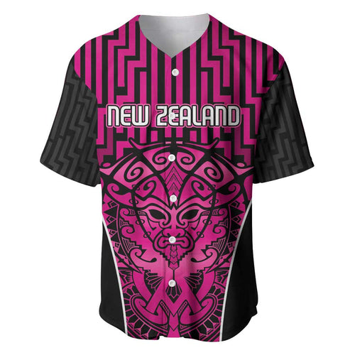 Custom Basketball New Zealand Baseball Jersey Pink Maori Ta Moko Indigenous - Aussie Hoodie