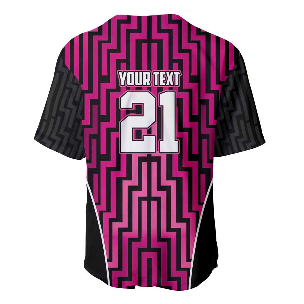 Custom Basketball New Zealand Baseball Jersey Pink Maori Ta Moko Indigenous - Aussie Hoodie