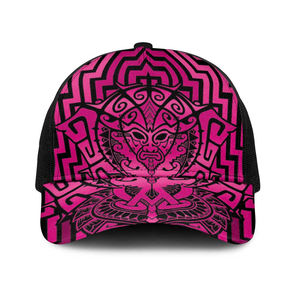 Basketball New Zealand Baseball Net Cap Pink Maori Ta Moko Indigenous - Aussie Hoodie