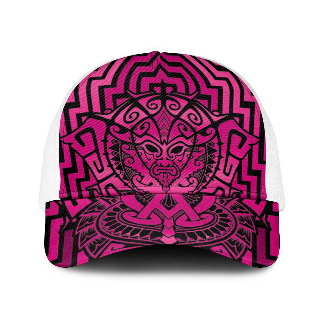 Basketball New Zealand Baseball Net Cap Pink Maori Ta Moko Indigenous - Aussie Hoodie