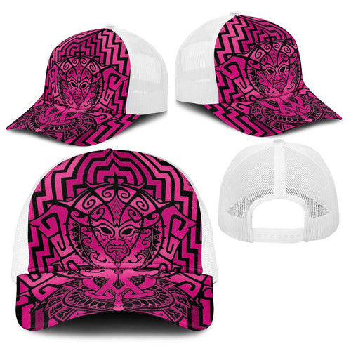 Basketball New Zealand Baseball Net Cap Pink Maori Ta Moko Indigenous - Aussie Hoodie