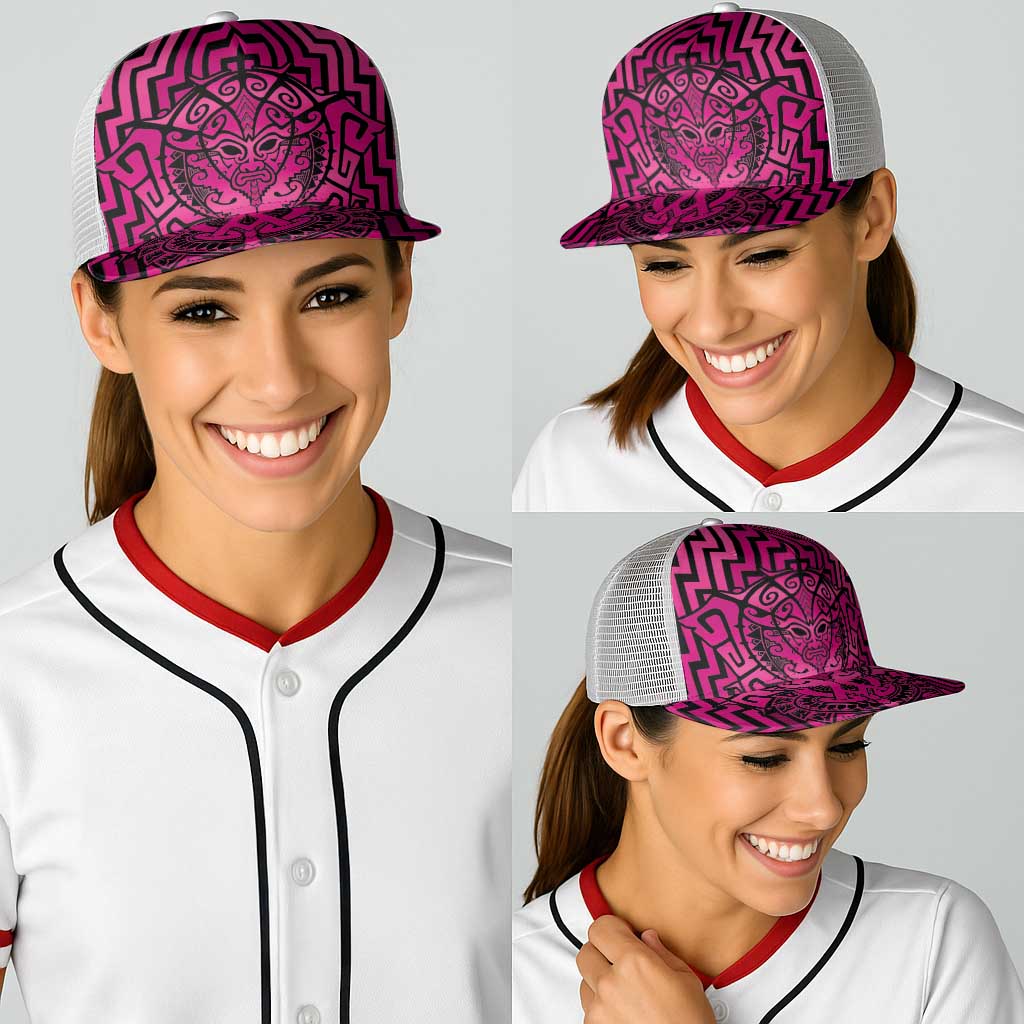 Basketball New Zealand Baseball Net Cap Pink Maori Ta Moko Indigenous - Aussie Hoodie