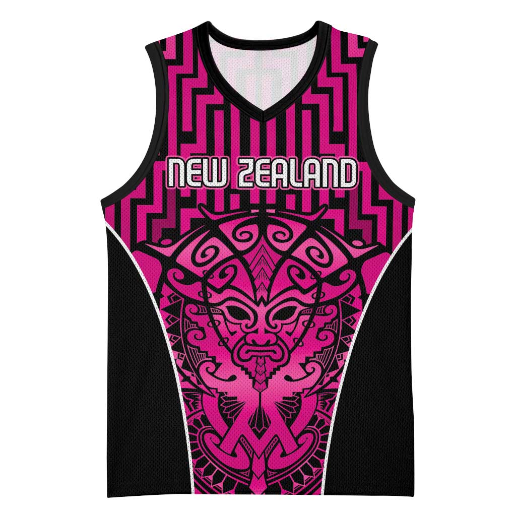 Custom Basketball New Zealand Basketball Jersey Pink Maori Ta Moko Indigenous - Aussie Hoodie