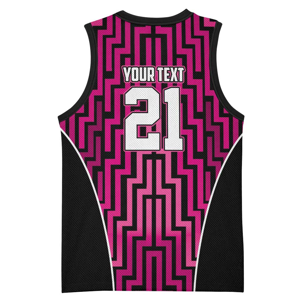 Custom Basketball New Zealand Basketball Jersey Pink Maori Ta Moko Indigenous - Aussie Hoodie